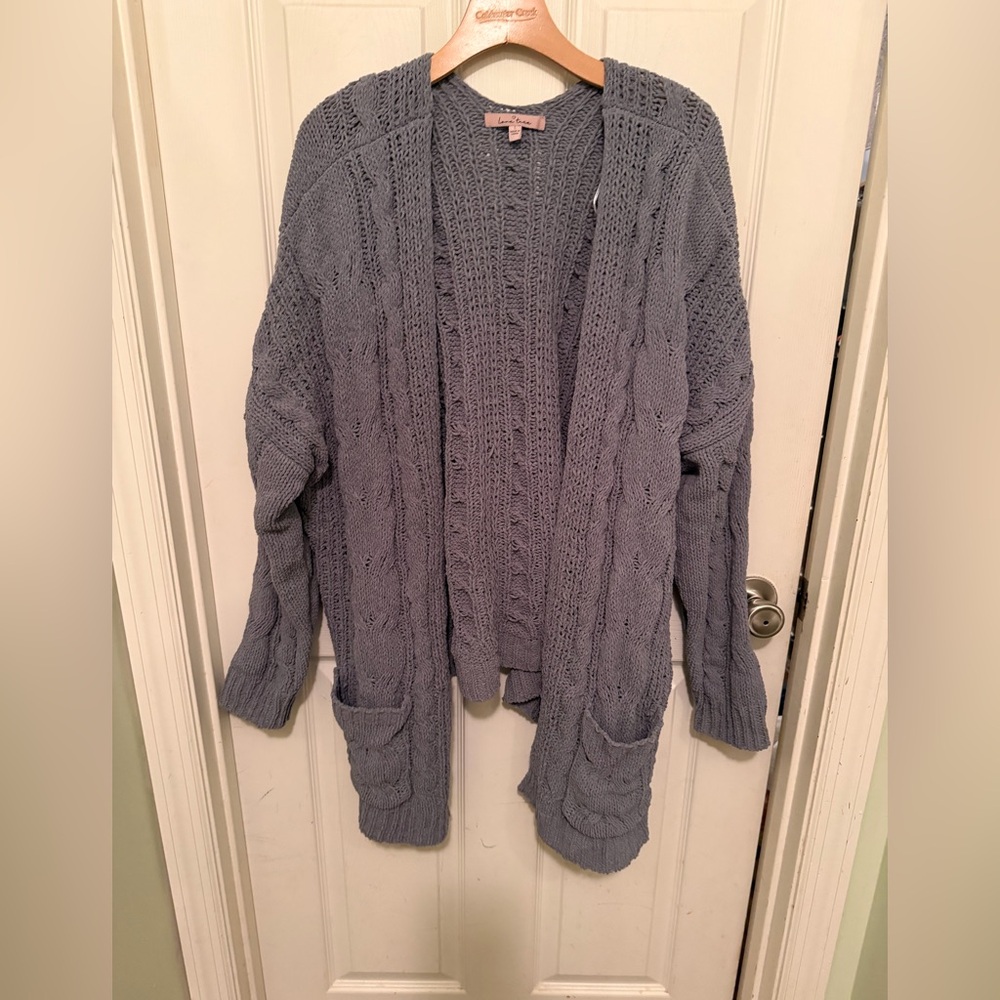 Love Tree Gray Cable Knit Cardigan